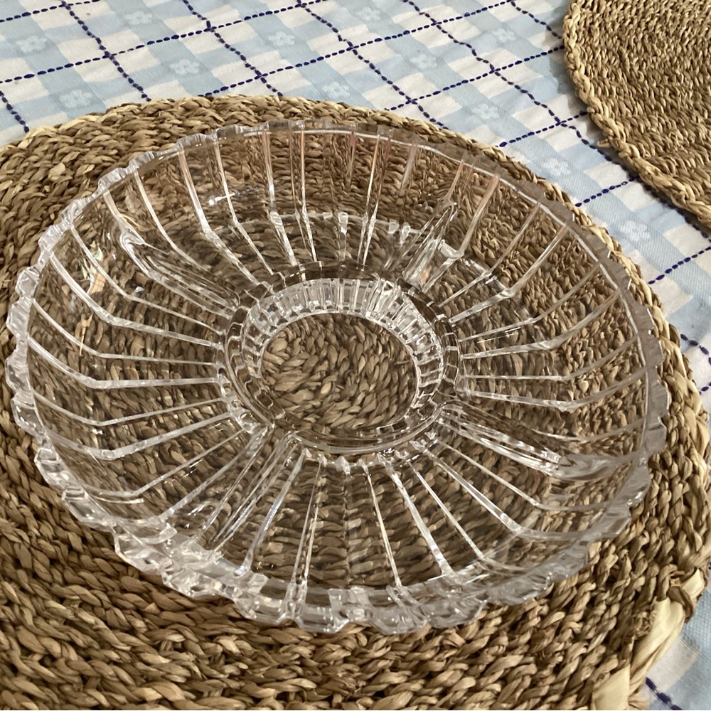 Clear Divided Glass Serving Dip Dish